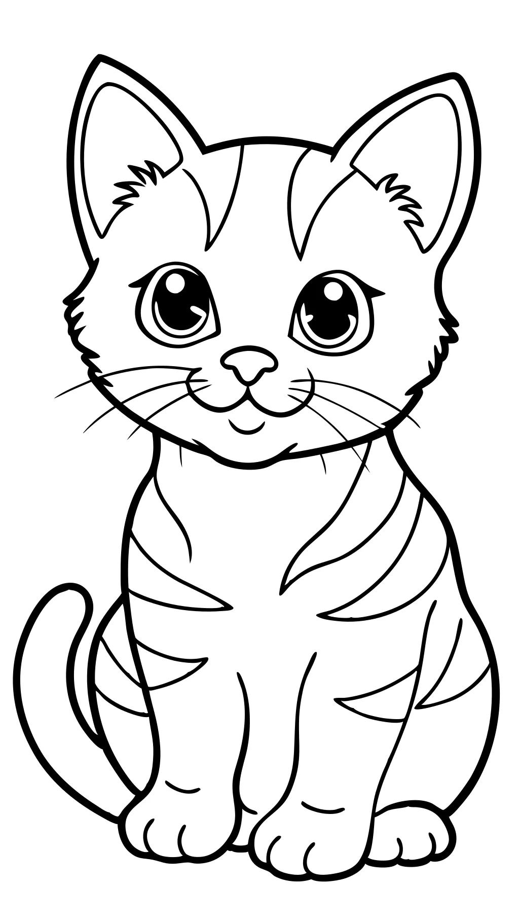 easy cute kitten coloring pages